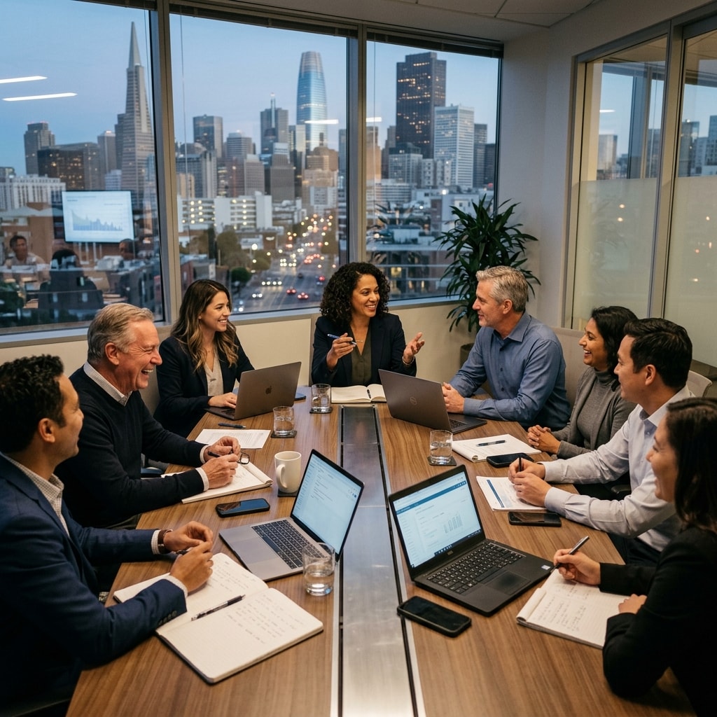 Business leaders in a roundtable discussion