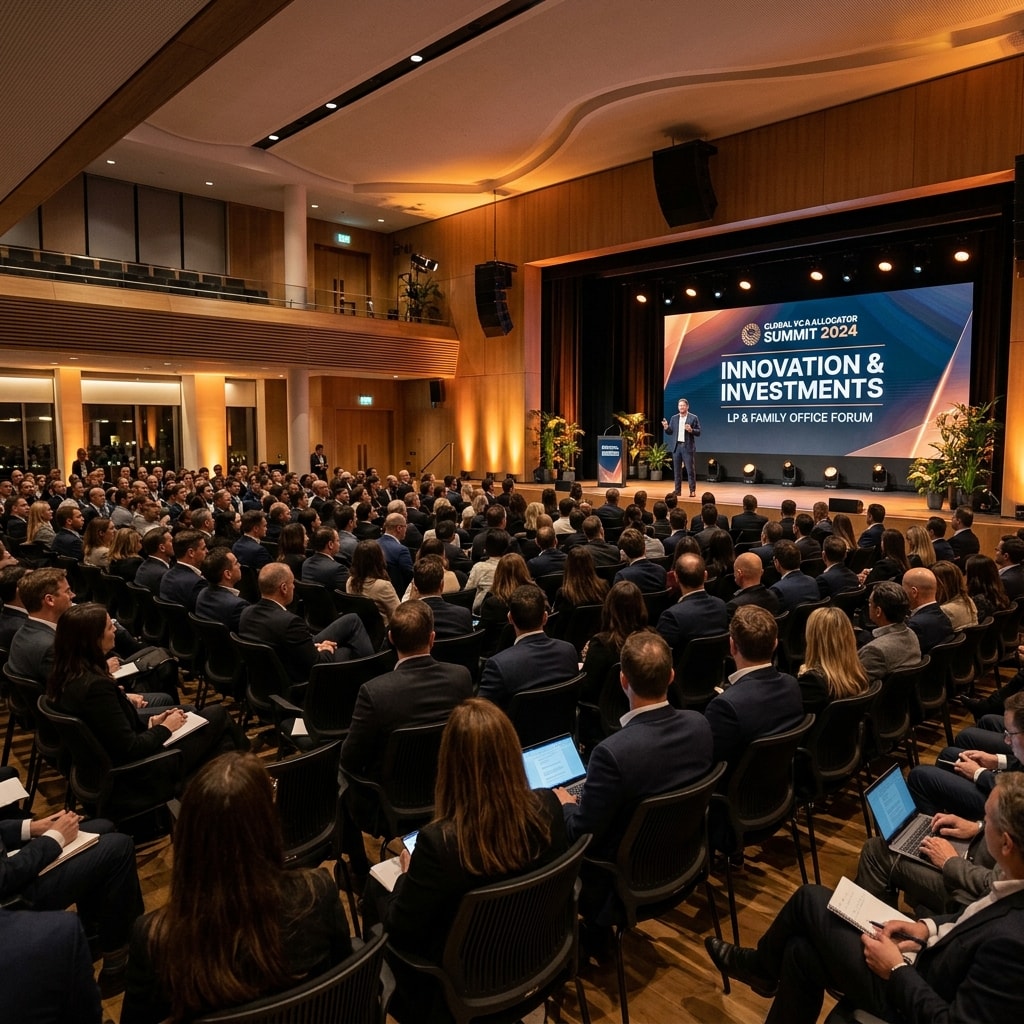 Audience watching a speaker present on stage